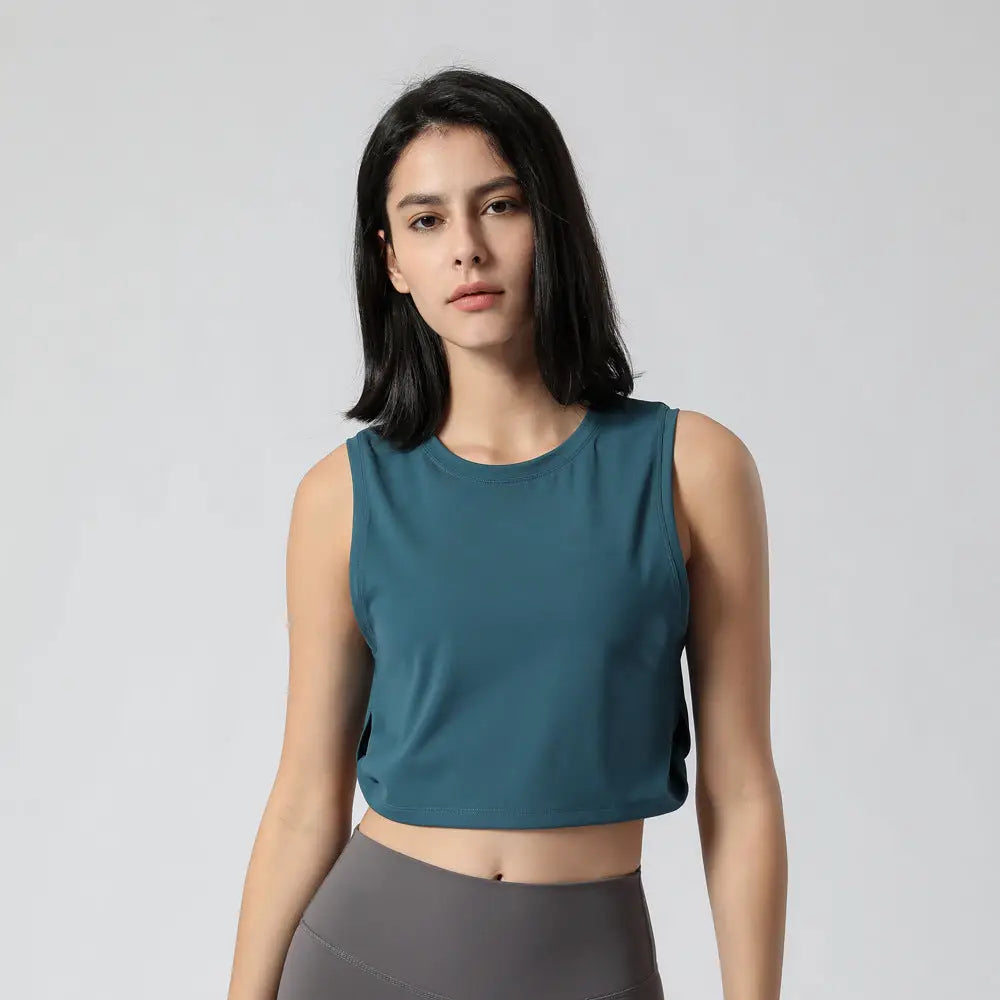 Yoga Exercise Loose Fitness Top - S / Turquoise - Activewear