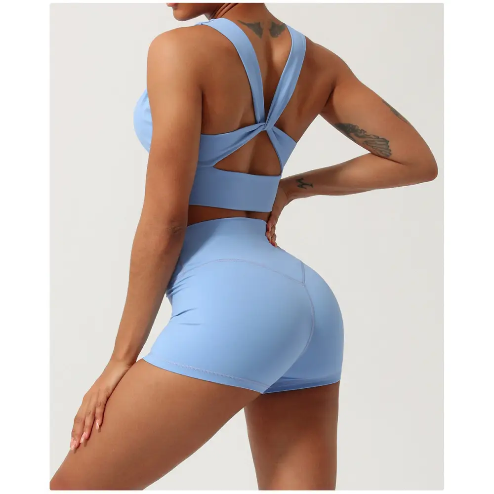 Yoga Sports Bra Hip Lifting Shorts Workout Suit - Activewear