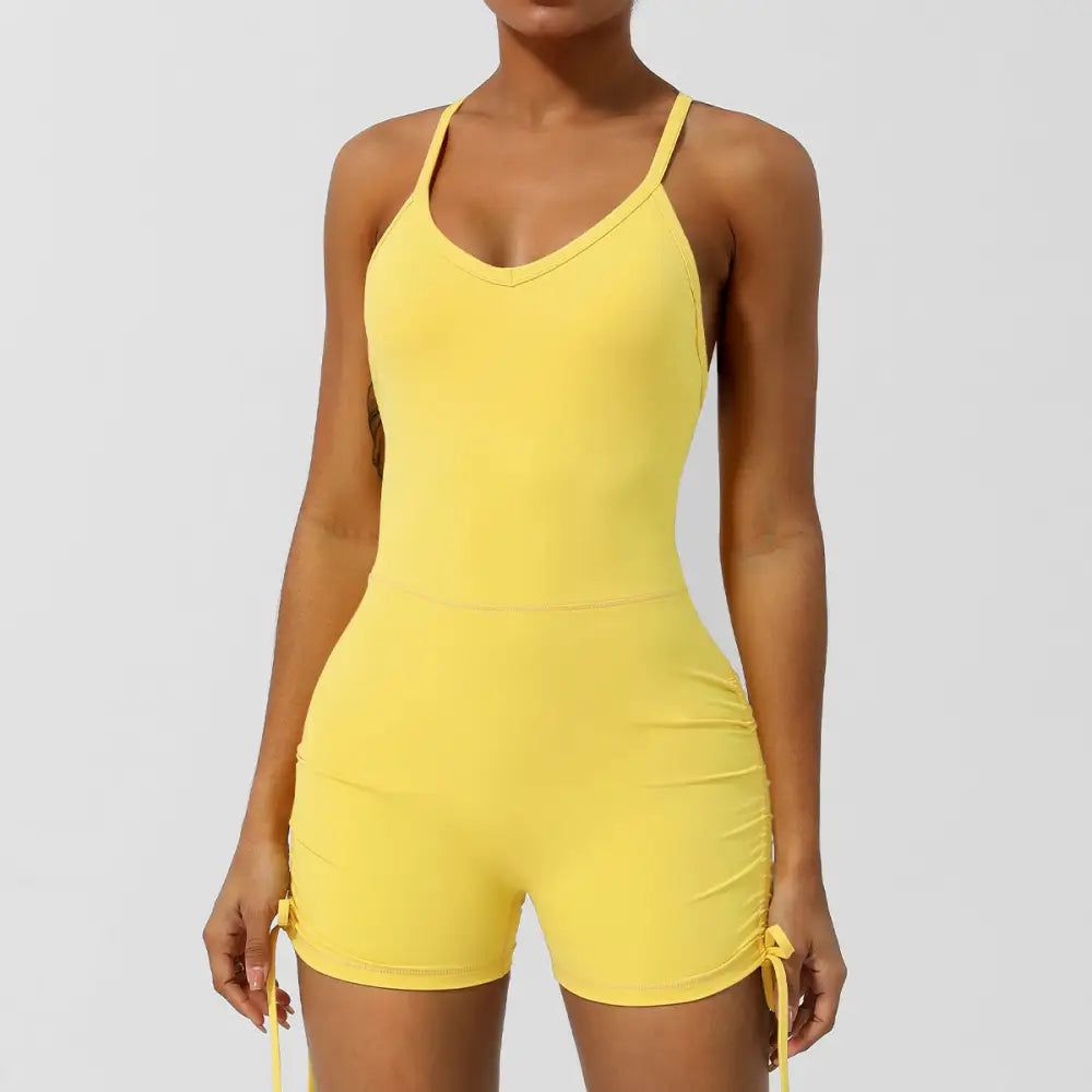 Yoga Tight Romper - L / Lemon yellow - Activewear