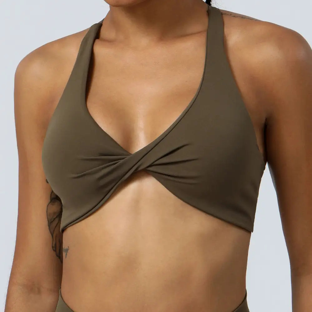 Yoga Workout Sports Bra - S / Army Green - Activewear