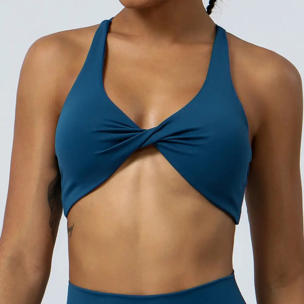 Yoga Workout Sports Bra - S / Mo Blue - Activewear