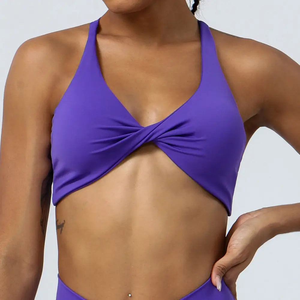 Yoga Workout Sports Bra - S / Purple - Activewear