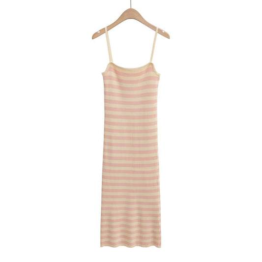 Striped Elastic Knitted Sheath Dress - Tamra.Shop.Social