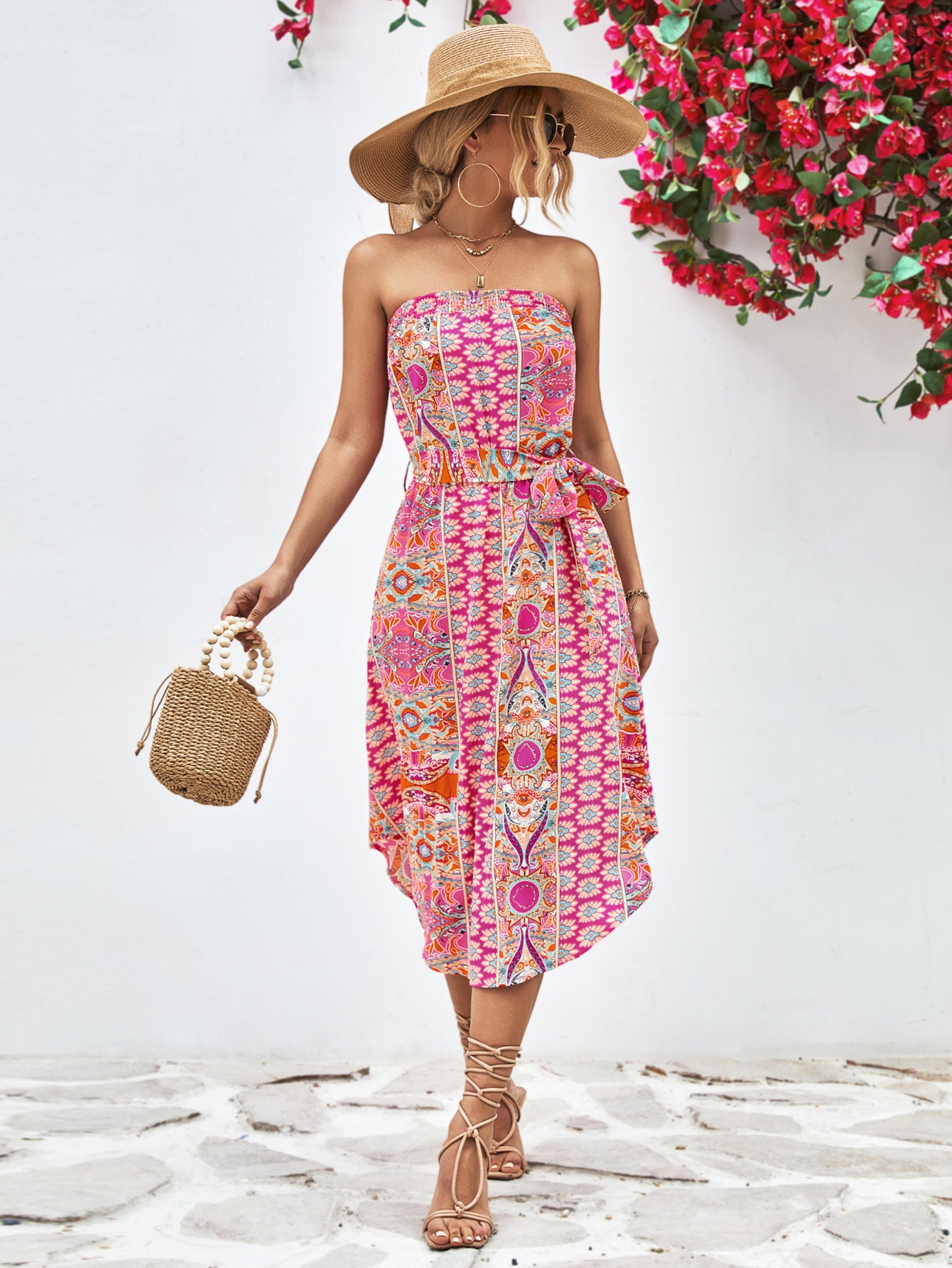 Tube Top Printed Dress - tamrashopsocial