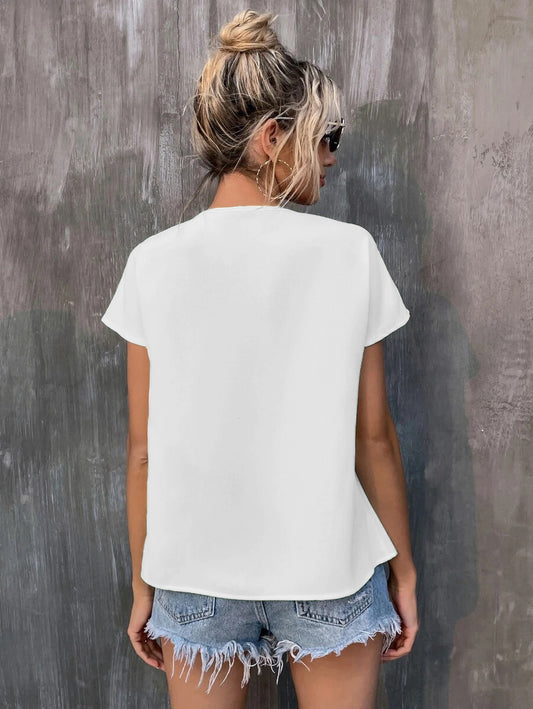 Summer Embroidery Tassel Series Leading Batwing Sleeve Shirt