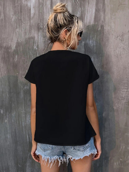 Summer Embroidery Tassel Series Leading Batwing Sleeve Shirt
