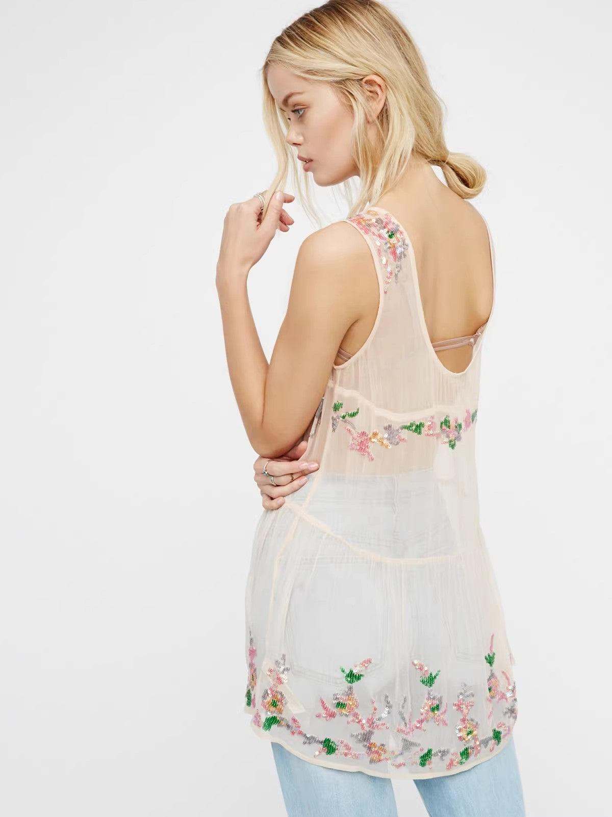 Bohemian Sequin Perspective Backless Dress - Tamra.Shop.Social