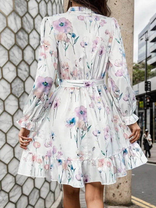 Floral Print Long Sleeve Dress - Tamra.Shop.Social