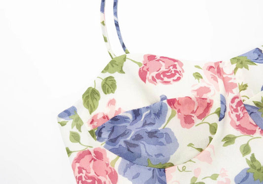 Floral Print Sexy Strap Spaghetti Cropped Top - Tamra.Shop.Social