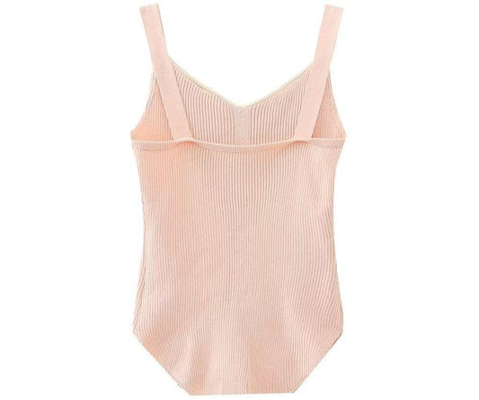 French Classic Square Collar Knitting Vest Sexy Sleeveless Top - Tamra.Shop.Social