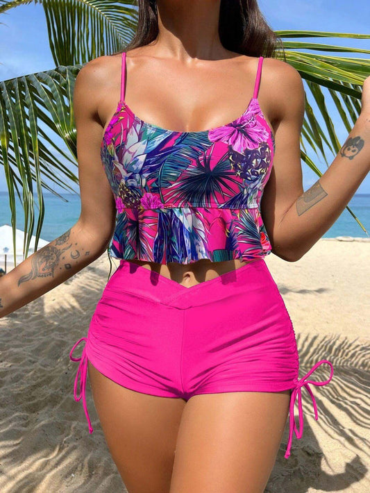 Two-Piece Printed Tankini Swimsuit - Tamra.Shop.Social