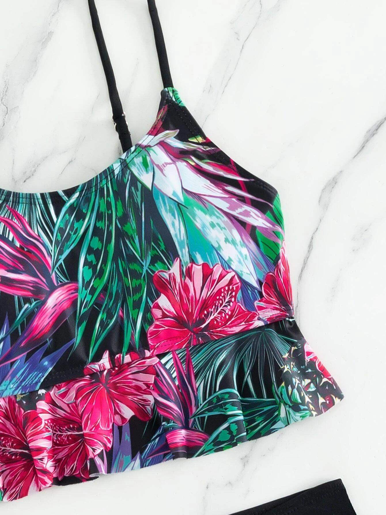 Two-Piece Printed Tankini Swimsuit - Tamra.Shop.Social